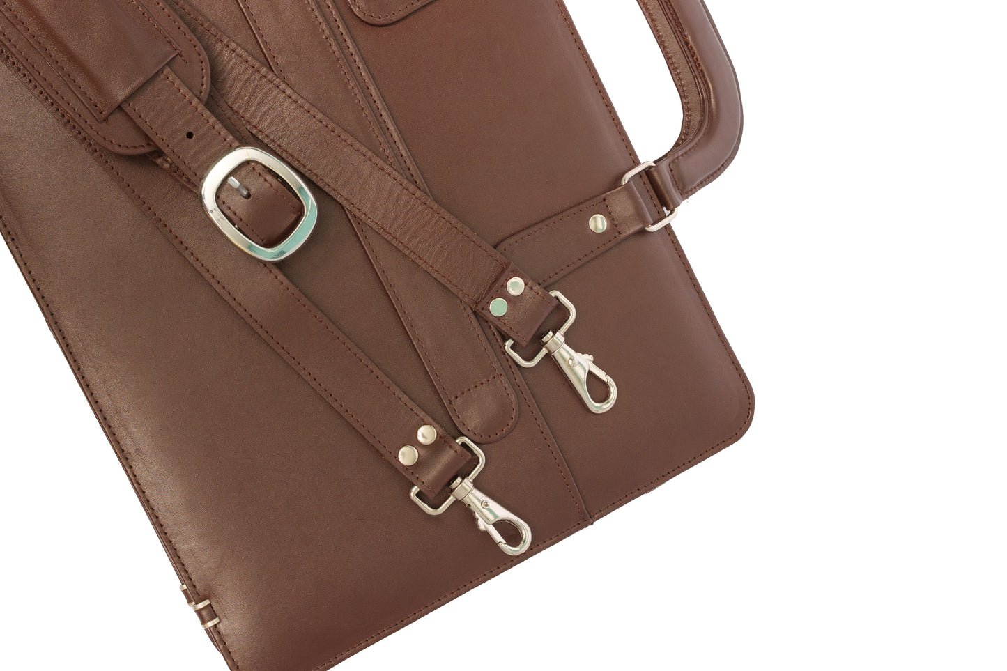 Men's Full-Grain Chestnut Leather Briefcase | 15" Laptop Work Bag