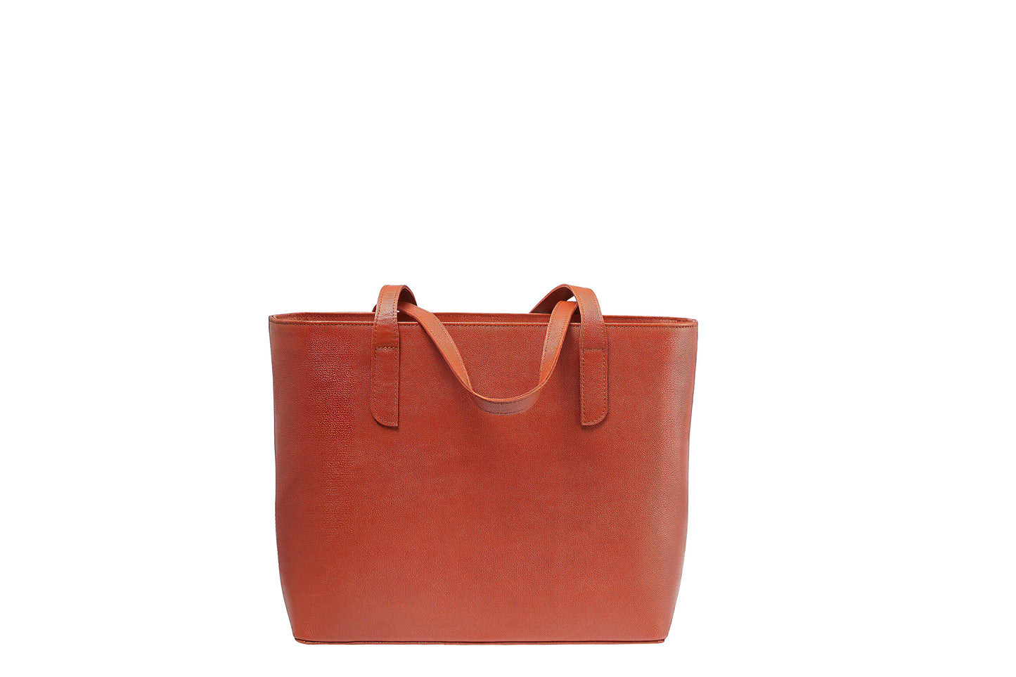 Women's Cognac Leather Tote Bag | Luxury Full-Grain Shoulder Handbag