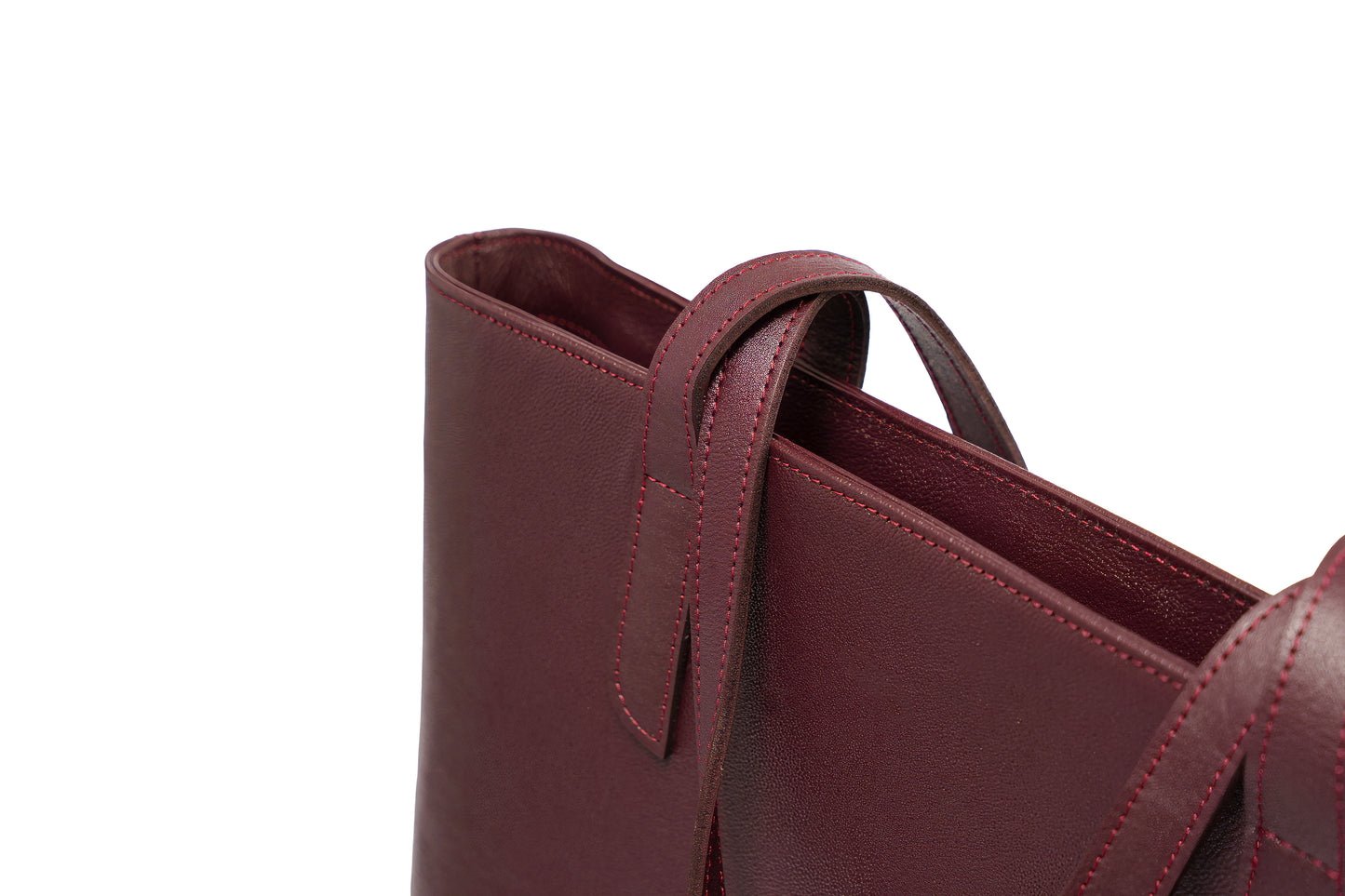 Royale Burgundy Leather Tote