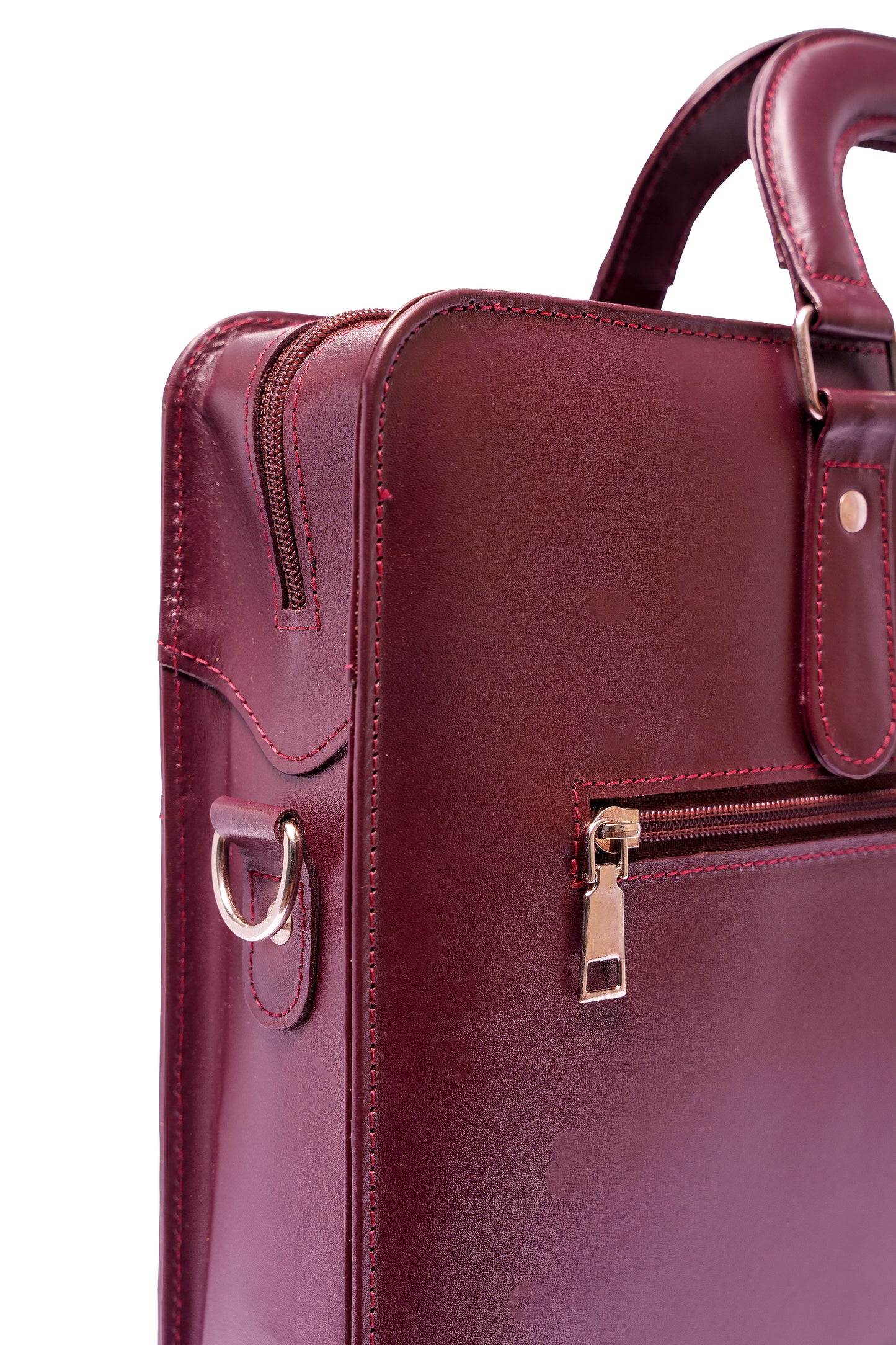 Royale Burgundy Leather Briefcase & Laptop Bag