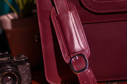 Royale Burgundy Leather Briefcase & Laptop Bag