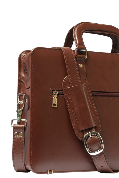 Chestnut Leather Briefcase & Laptop Bag