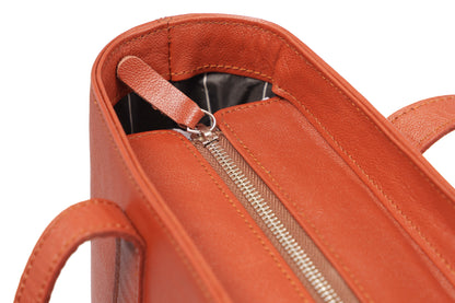 Cognac Luxe Leather Tote