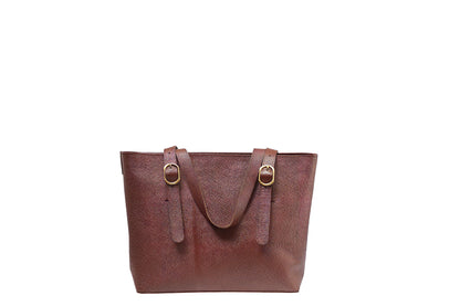 Chocolate Saffiano Buckle Tote